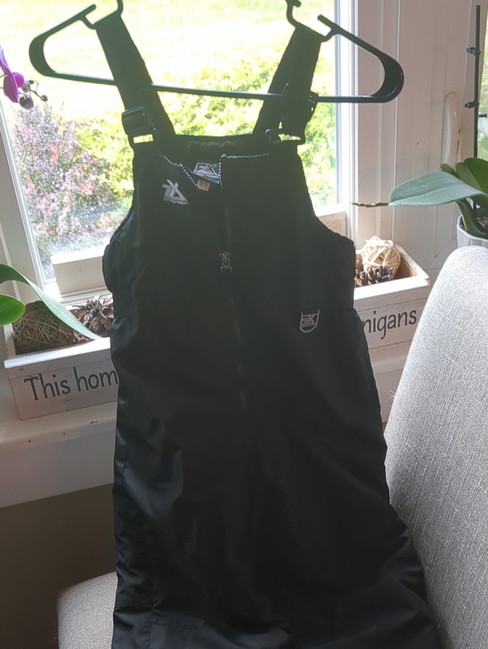Unbranded Kids Black Snow Overalls with Adjustable Straps